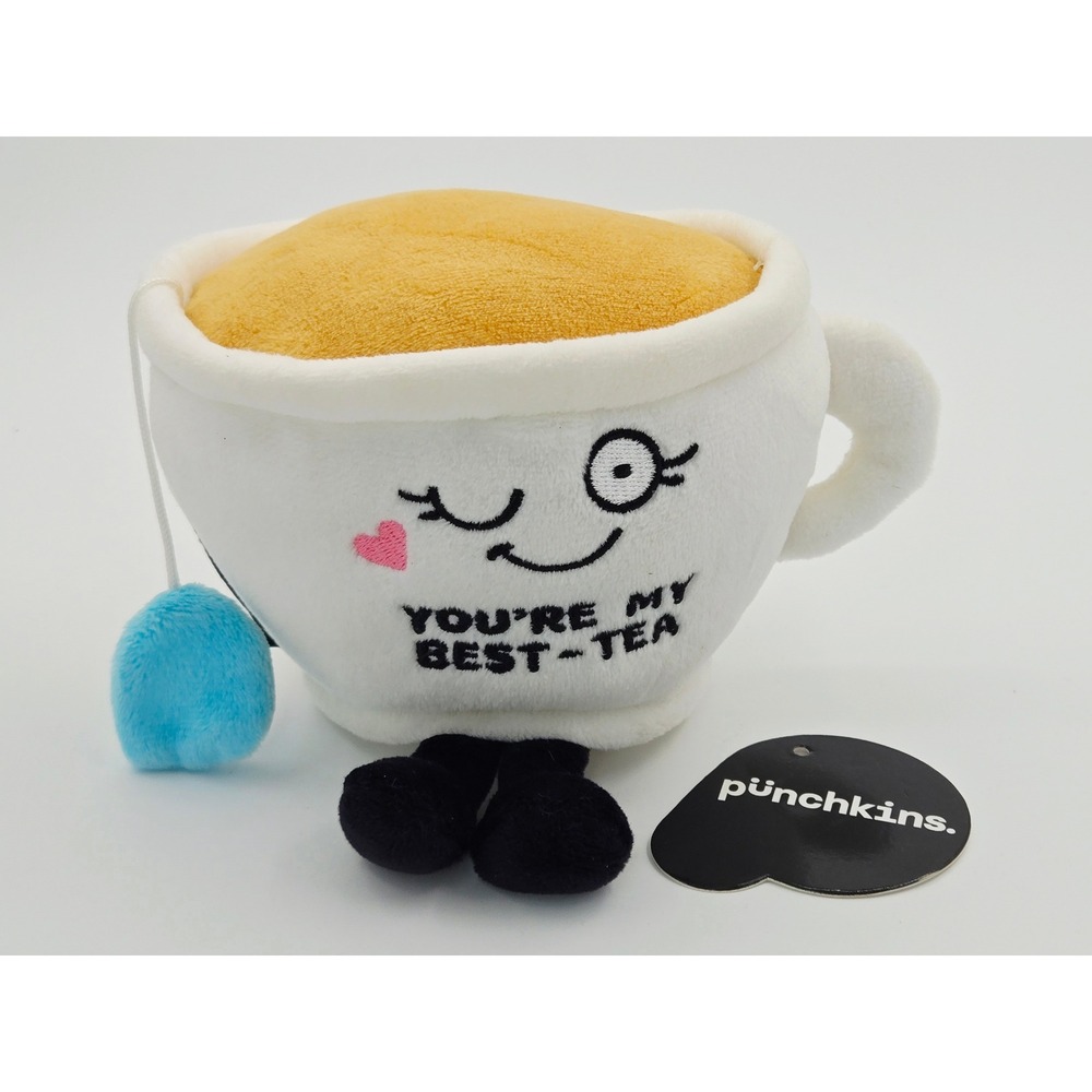 Punchkins You're My Best-Tea Teacup Plush Winking Face Weighted Soft Toy DZ149
